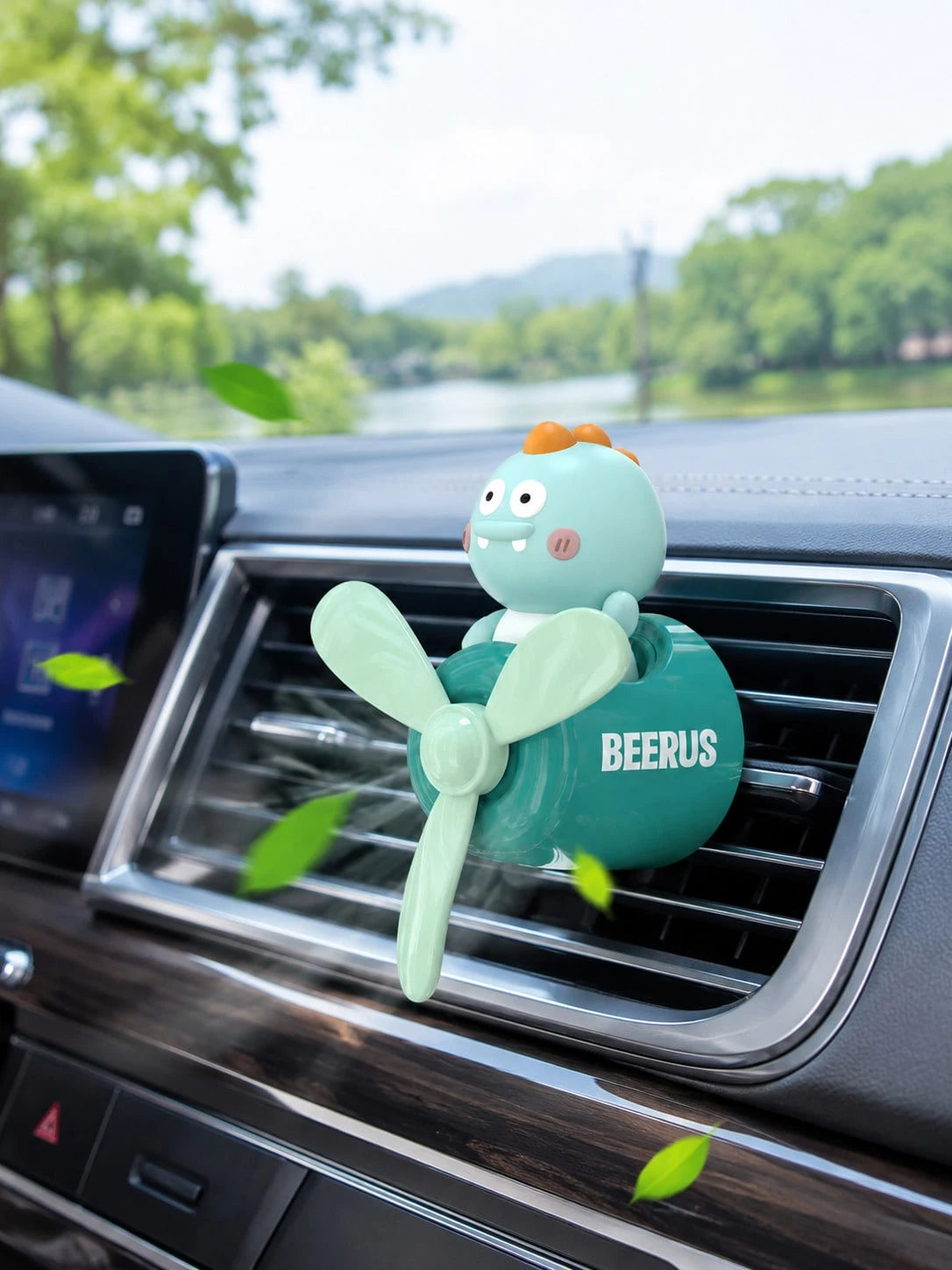 Car Air Vent Aromatherapy Clip, Cartoon Animal Rotating Fan Diffuser, Cute Pilot Dinosaur Tiger Duck Fragrance Air Vent Fan, Car Interior Accessory, Car Fragrance Fragrance Decoration Ornament, Comes