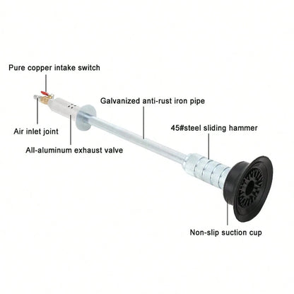 Car Dent Puller Tool, Slide Hammer Dent Puller With 3 Suction Cups, No Drilling Or Welding, Air Pneumatic Dent Removal Kit For Car Dent Door Dings Repair