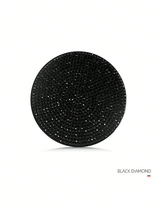 Car Diamond Bling Cup Holder Mat, Black Silicone Non-Slip Coaster With Artificial Diamonds, Car Interior Decor Accessories