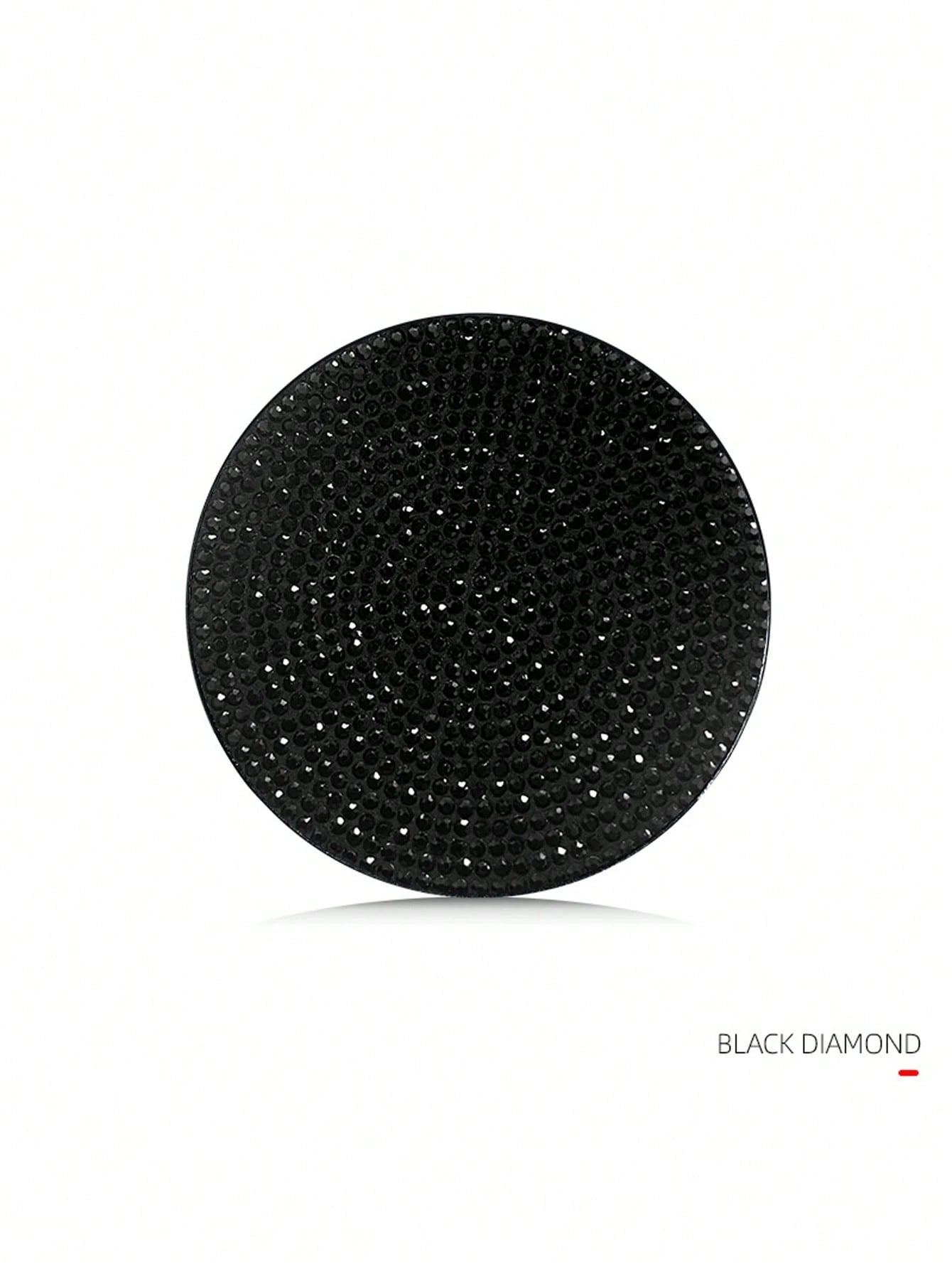 Car Diamond Bling Cup Holder Mat, Black Silicone Non-Slip Coaster With Artificial Diamonds, Car Interior Decor Accessories