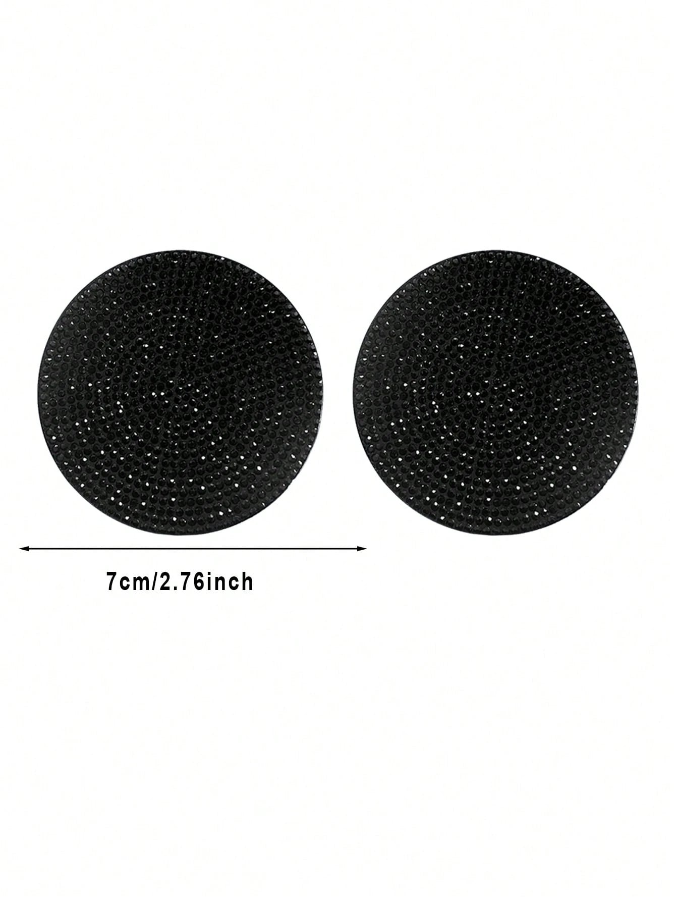 Car Diamond Bling Cup Holder Mat, Black Silicone Non-Slip Coaster With Artificial Diamonds, Car Interior Decor Accessories
