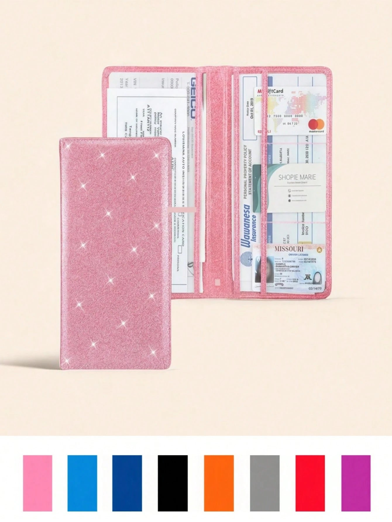Car Document Organizer Box Glove Box Storage Organizer Suitable For Vehicle Registration, Insurance Policy, Driver's License Cards, Car And Truck Interior Accessories