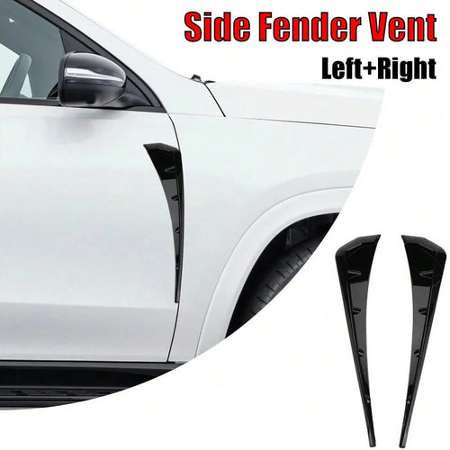 Car F-Ender Side Vents, Carbon Fiber Spoiler Body Decoration Cover, Auto Exterior Accessories Air Inlet Grille Spoiler Trim Cover, Car Accessories Spoiler Trim Cover, Universal Auto Exterior Accessori