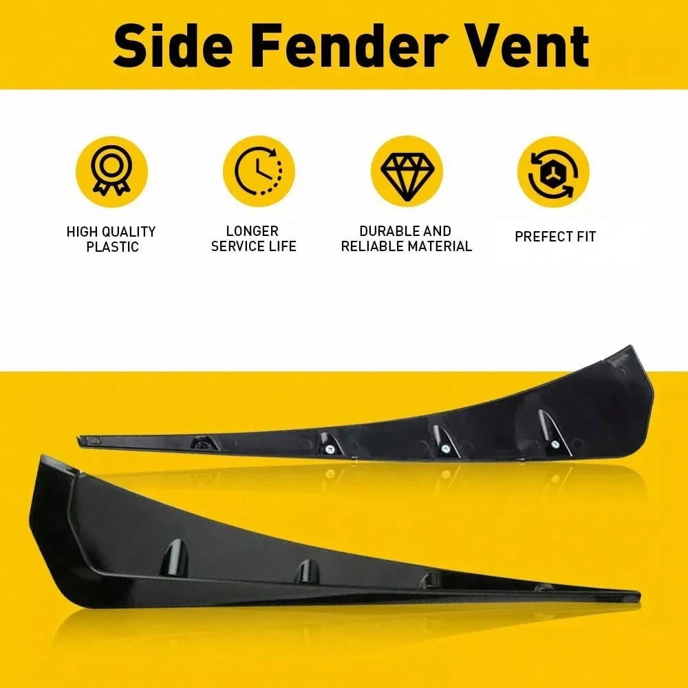Car F-Ender Side Vents, Carbon Fiber Spoiler Body Decoration Cover, Auto Exterior Accessories Air Inlet Grille Spoiler Trim Cover, Car Accessories Spoiler Trim Cover, Universal Auto Exterior Accessori