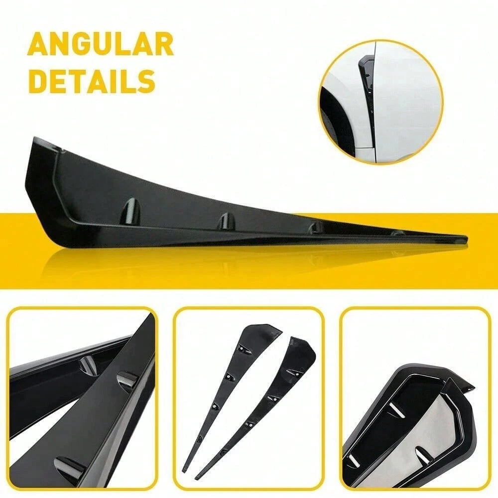 Car F-Ender Side Vents, Carbon Fiber Spoiler Body Decoration Cover, Auto Exterior Accessories Air Inlet Grille Spoiler Trim Cover, Car Accessories Spoiler Trim Cover, Universal Auto Exterior Accessori