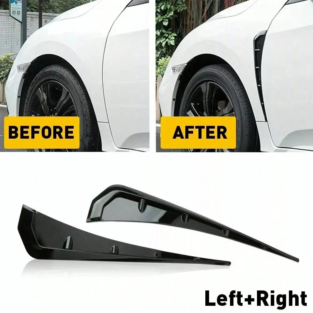 Car F-Ender Side Vents, Carbon Fiber Spoiler Body Decoration Cover, Auto Exterior Accessories Air Inlet Grille Spoiler Trim Cover, Car Accessories Spoiler Trim Cover, Universal Auto Exterior Accessori