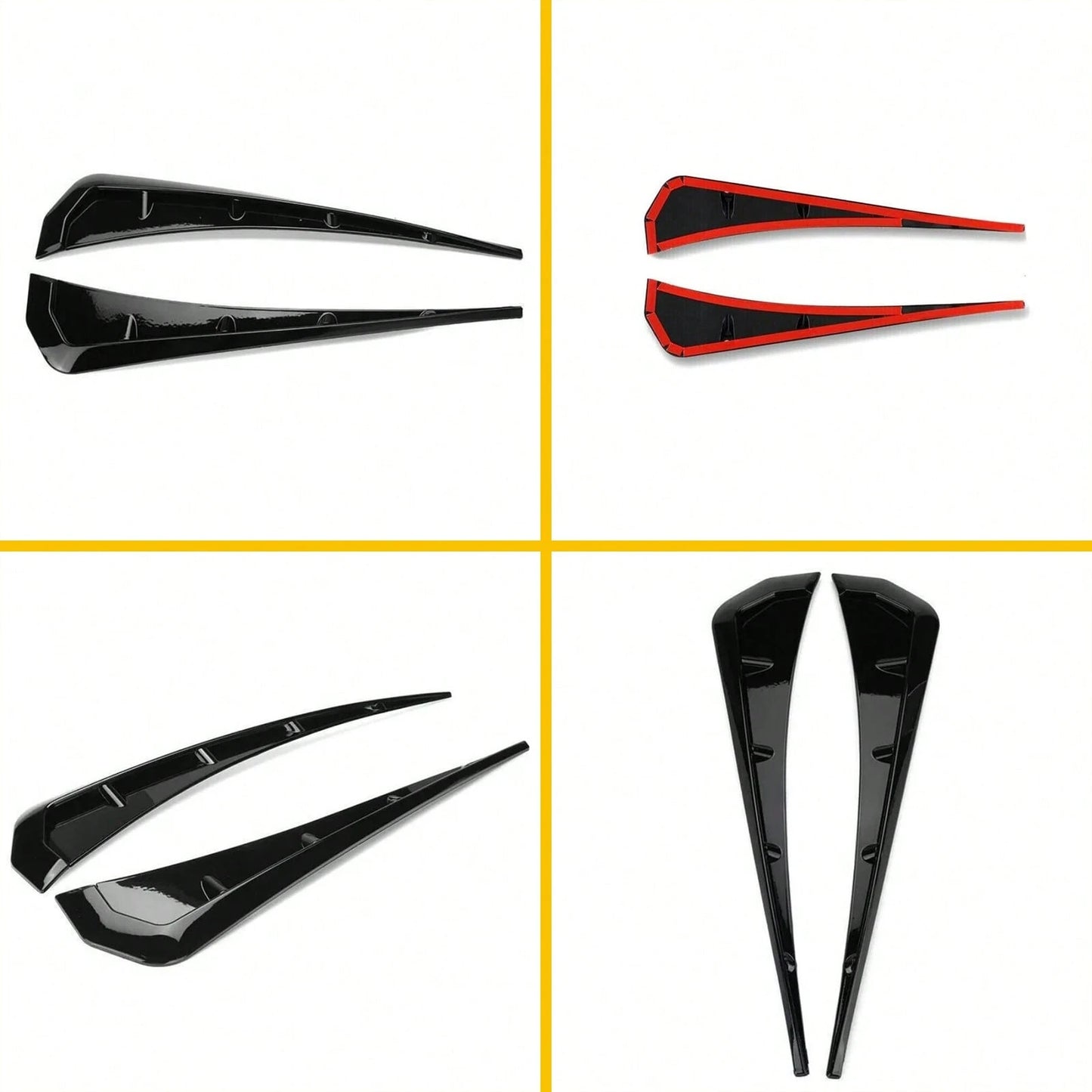 Car F-Ender Side Vents, Carbon Fiber Spoiler Body Decoration Cover, Auto Exterior Accessories Air Inlet Grille Spoiler Trim Cover, Car Accessories Spoiler Trim Cover, Universal Auto Exterior Accessori
