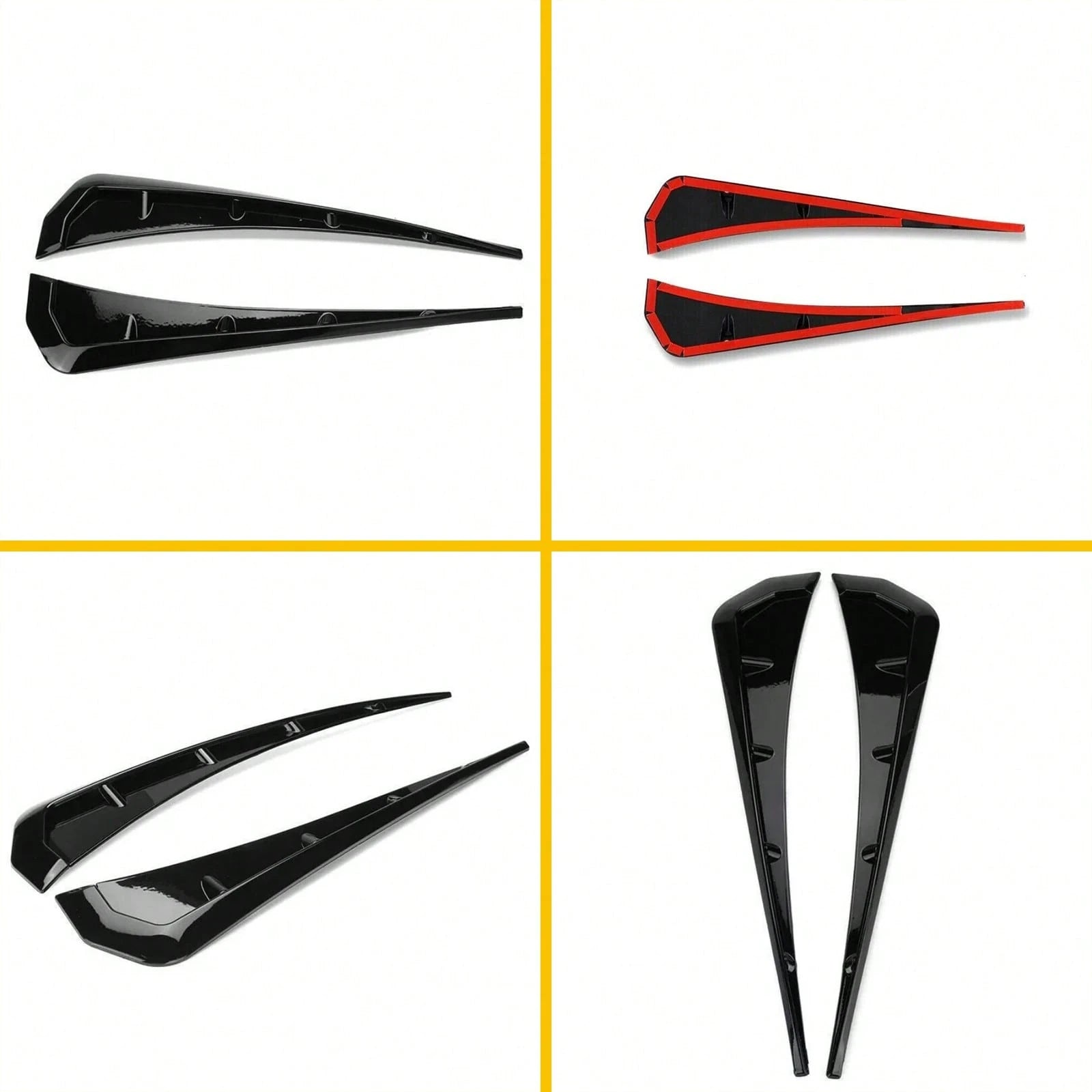 Car F-Ender Side Vents, Carbon Fiber Spoiler Body Decoration Cover, Auto Exterior Accessories Air Inlet Grille Spoiler Trim Cover, Car Accessories Spoiler Trim Cover, Universal Auto Exterior Accessori