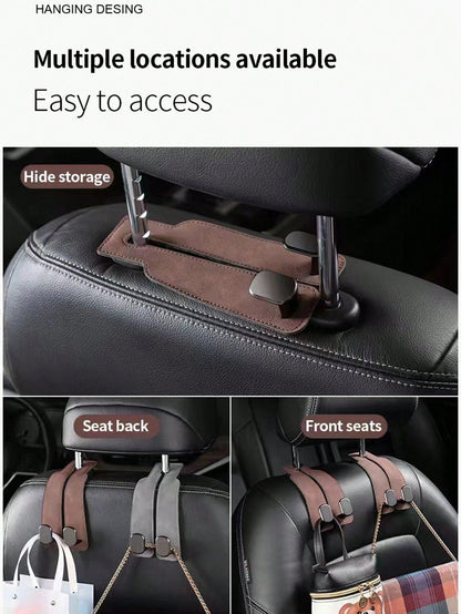 Car Hook, Car Seat Back Double Hook, Multifunctional Car Rear Seat Mobile Phone Holder