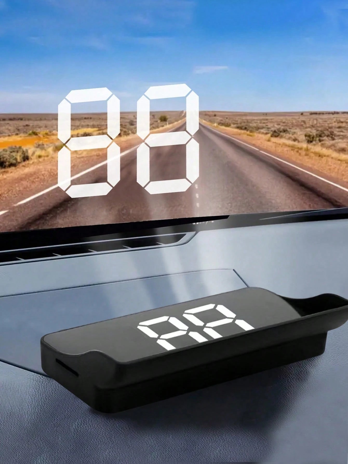 Car HUD Head-Up Display With GPS- White And Green LED, Fits All Car Models, No Battery Required (USB Powered), Easy Installation, Car Speedometer Display, Modern Car Accessory, Digital Speed Display
