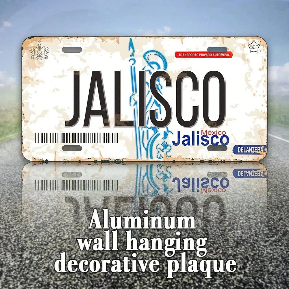 Car, JALISCO, A 6X 12inch Aluminum License Plate, For Decorative Purposes Only, 2D Flat, Suitable For Various Scenarios, 2D Flat