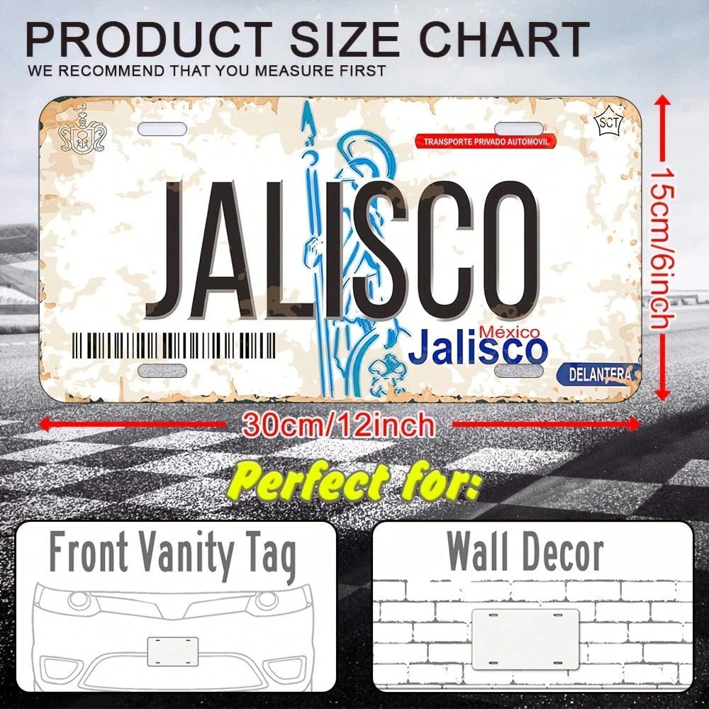 Car, JALISCO, A 6X 12inch Aluminum License Plate, For Decorative Purposes Only, 2D Flat, Suitable For Various Scenarios, 2D Flat