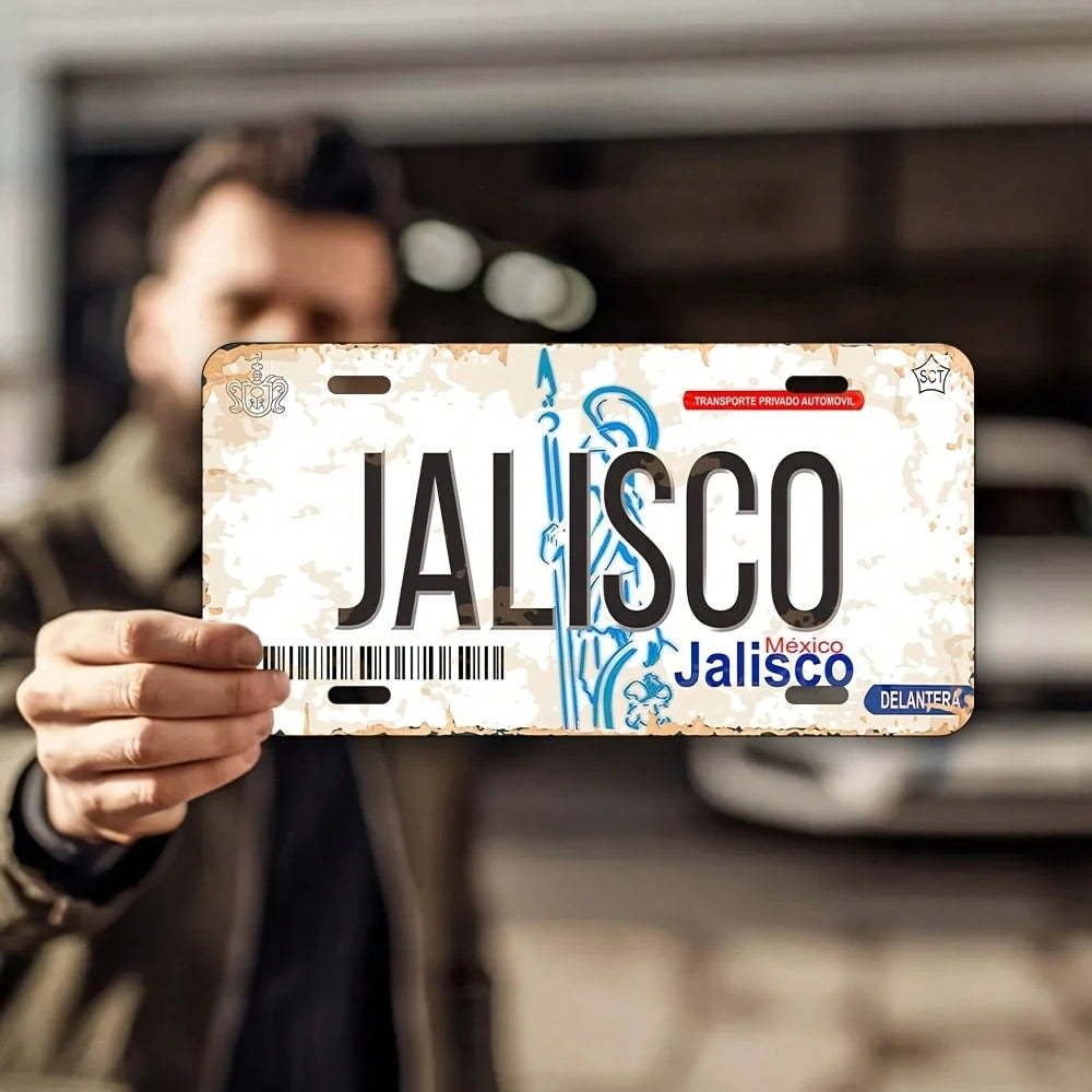 Car, JALISCO, A 6X 12inch Aluminum License Plate, For Decorative Purposes Only, 2D Flat, Suitable For Various Scenarios, 2D Flat