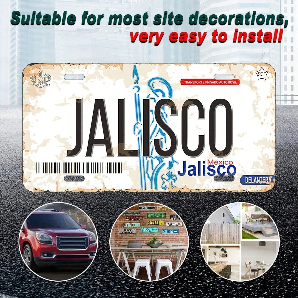 Car, JALISCO, A 6X 12inch Aluminum License Plate, For Decorative Purposes Only, 2D Flat, Suitable For Various Scenarios, 2D Flat