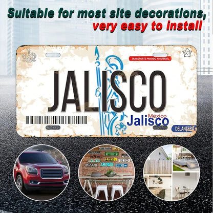Car, JALISCO, A 6X 12inch Aluminum License Plate, For Decorative Purposes Only, 2D Flat, Suitable For Various Scenarios, 2D Flat