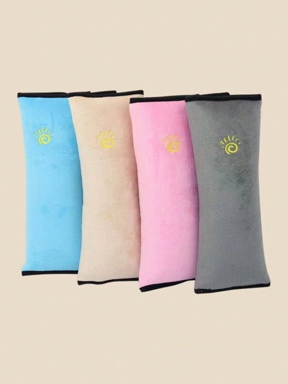 Car Seat Belt Shoulder Pad Plush Embroidered Sun Pattern Soft Protective Cover To Relieve Shoulder Pressure