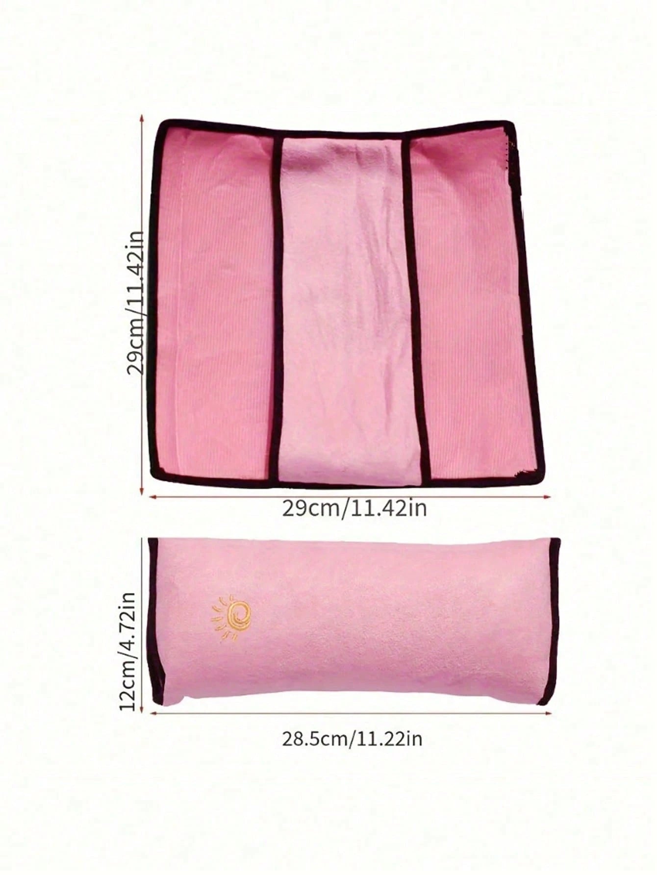 Car Seat Belt Shoulder Pad Plush Embroidered Sun Pattern Soft Protective Cover To Relieve Shoulder Pressure