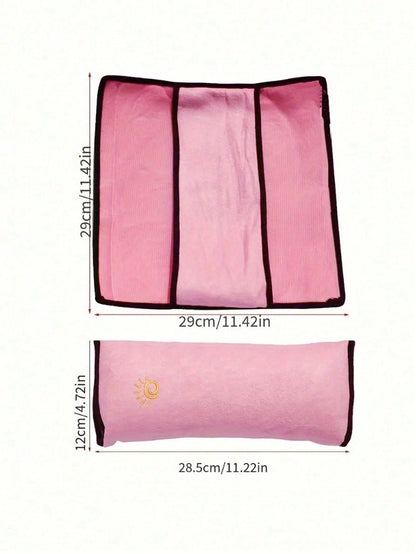 Car Seat Belt Shoulder Pad Plush Embroidered Sun Pattern Soft Protective Cover To Relieve Shoulder Pressure