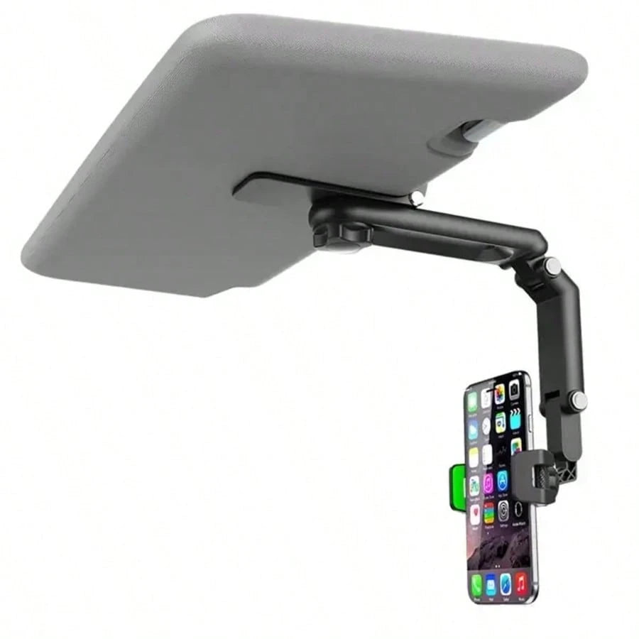 Car Sun Visor Phone Mount, Multi-Functional Rotating Telescopic Sun Visor Phone Holder, Universal Car Navigation Support, 360° Adjustable Non-Adhesive Clip-On Phone Mount