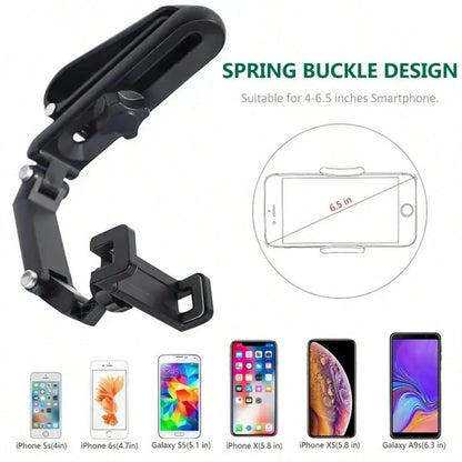 Car Sun Visor Phone Mount, Multi-Functional Rotating Telescopic Sun Visor Phone Holder, Universal Car Navigation Support, 360° Adjustable Non-Adhesive Clip-On Phone Mount
