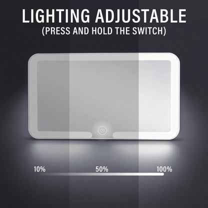 Car Sun Visor Vanity Mirror (1 Piece), White ABS Plastic Shell, Long Press The Power Button To Adjust Brightness, Three Light Switching Modes: Yellow, White And Warm Color, Color Temperature 2600k-650