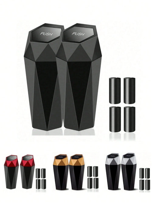 Car Trash Can With Lid, Car Cup Holder Trash Can, Mini Essential Car Accessories For Interior, Leakproof Garbage Can, Multipurpose Organizers And Storage For Car, Home, Kitchen, Office.