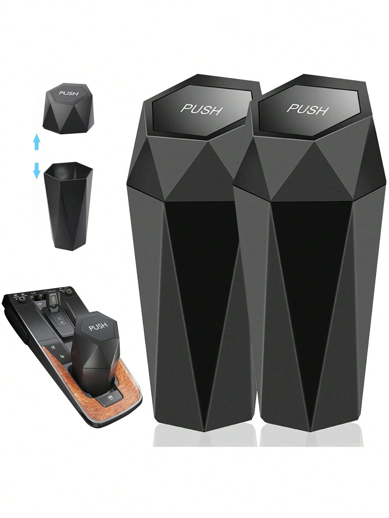 Car Trash Can With Lid, Car Cup Holder Trash Can, Mini Essential Car Accessories For Interior, Leakproof Garbage Can, Multipurpose Organizers And Storage For Car, Home, Kitchen, Office.
