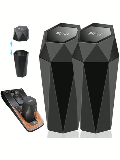Car Trash Can With Lid, Car Cup Holder Trash Can, Mini Essential Car Accessories For Interior, Leakproof Garbage Can, Multipurpose Organizers And Storage For Car, Home, Kitchen, Office.