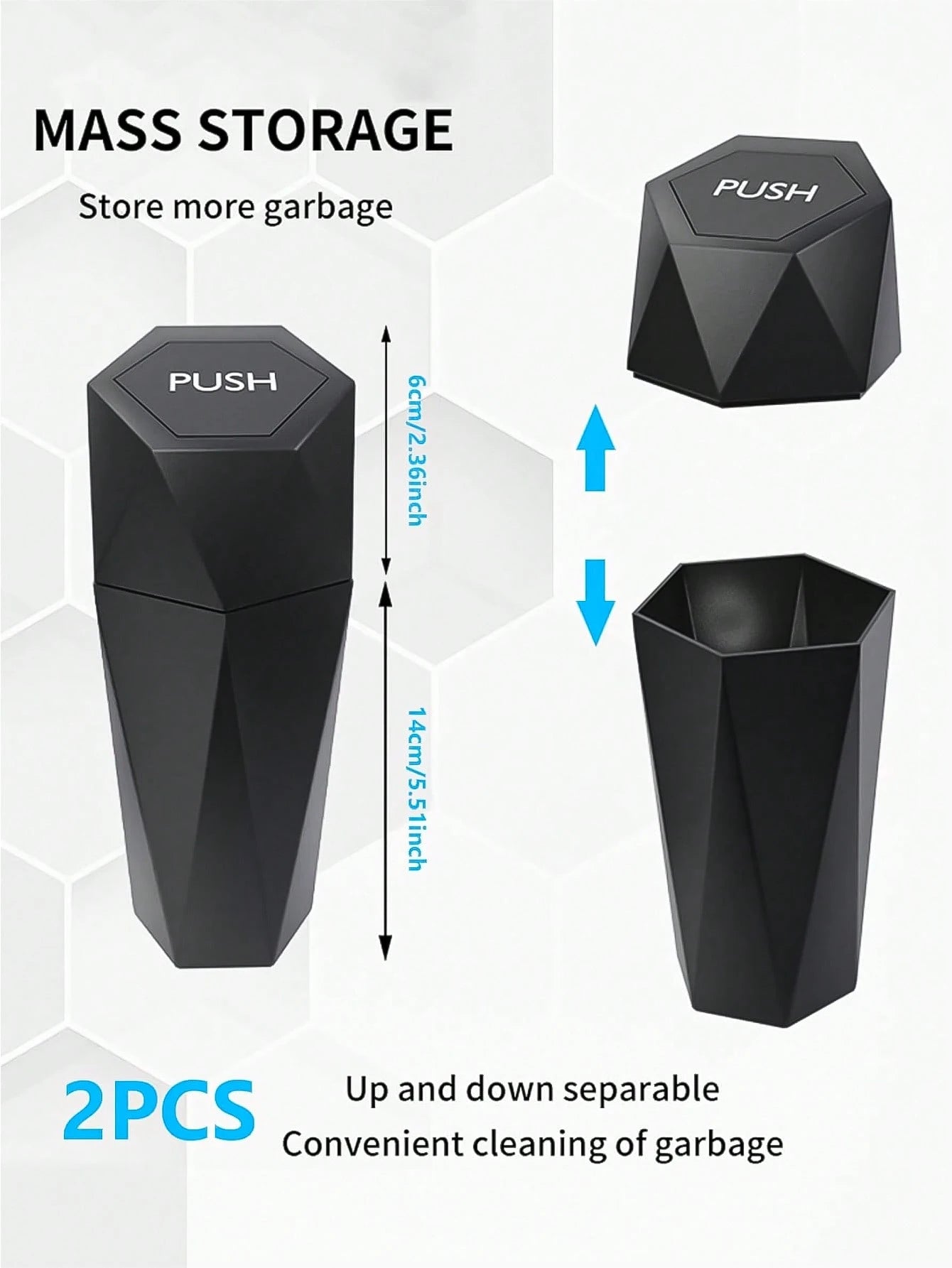 Car Trash Can With Lid, Car Cup Holder Trash Can, Mini Essential Car Accessories For Interior, Leakproof Garbage Can, Multipurpose Organizers And Storage For Car, Home, Kitchen, Office.