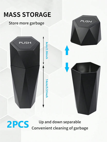 Car Trash Can With Lid, Car Cup Holder Trash Can, Mini Essential Car Accessories For Interior, Leakproof Garbage Can, Multipurpose Organizers And Storage For Car, Home, Kitchen, Office.