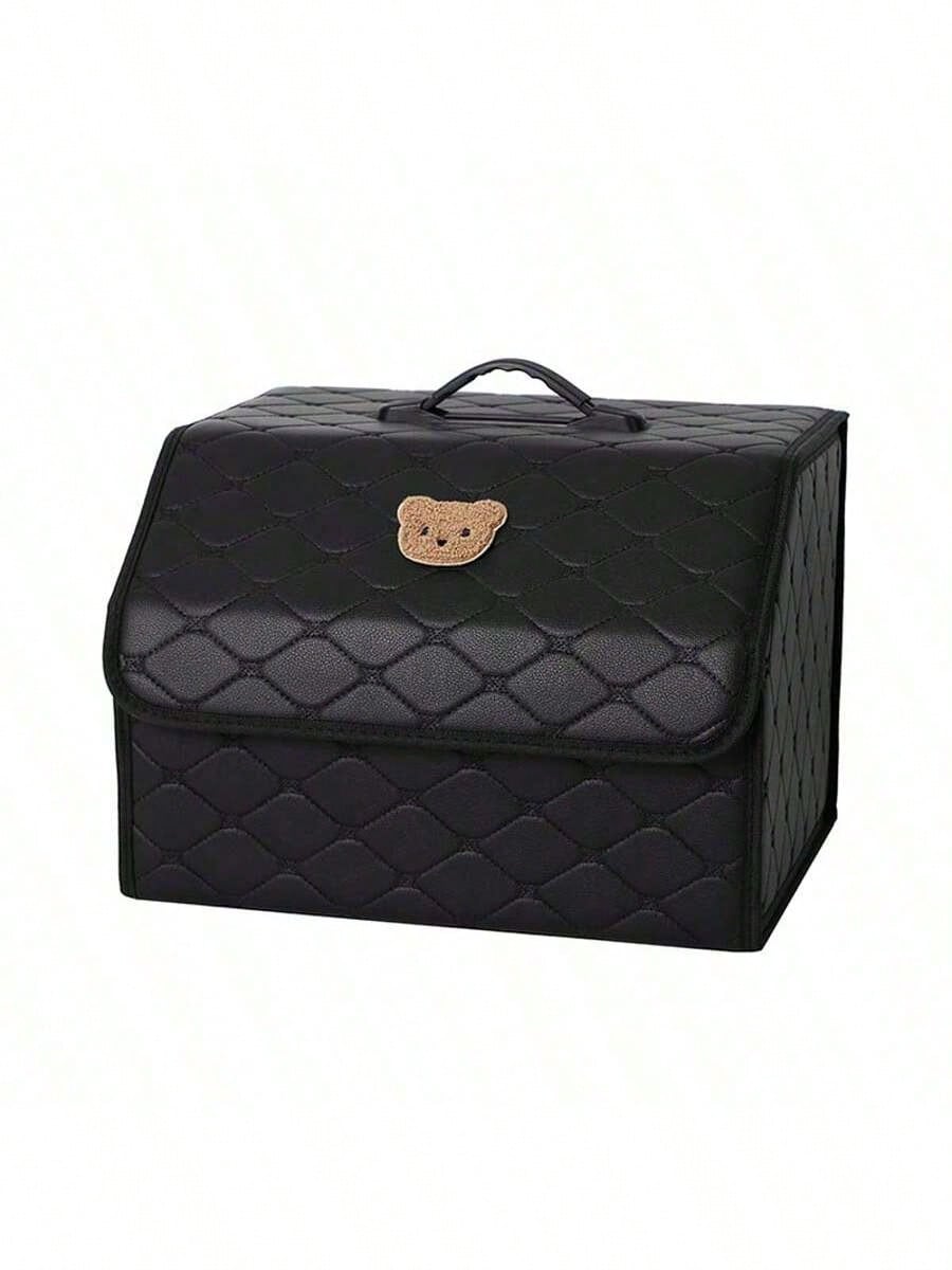 Car Trunk Storage Box Leather Multifunctional Vehicle Foldable Storage Box Organizer Car Interior Accessories