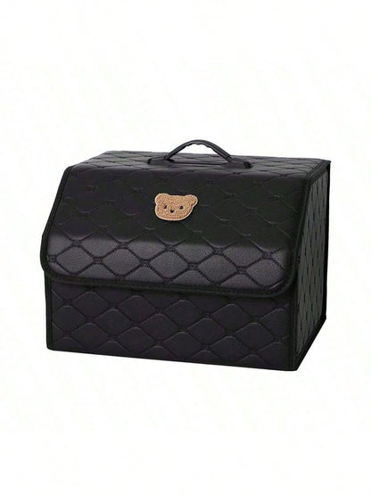 Car Trunk Storage Box Leather Multifunctional Vehicle Foldable Storage Box Organizer Car Interior Accessories