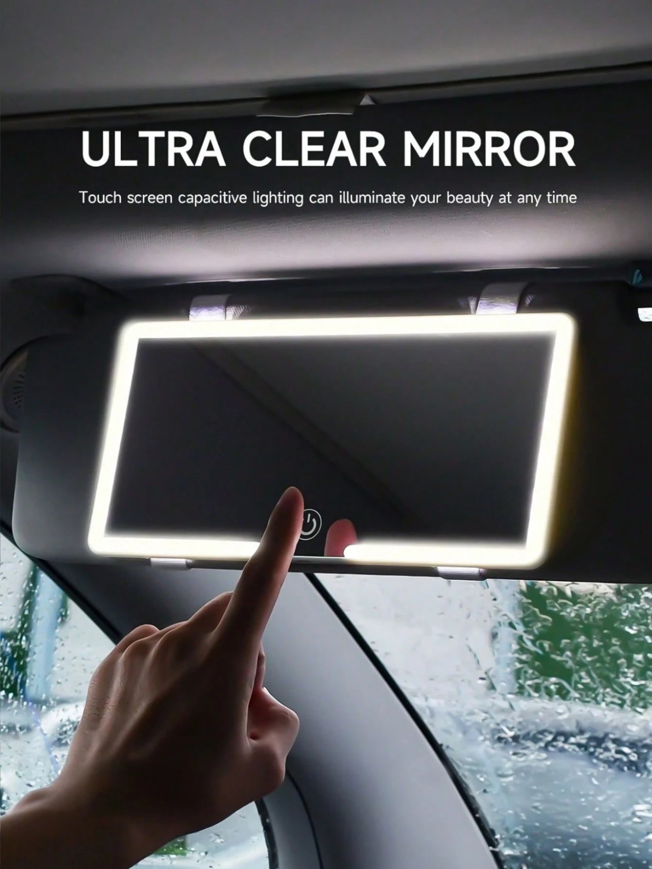 Car Vanity Mirror, Sun Visor LED Car Mirror, 3Modes & 60LEDs, Touch Control Dimmable, USB Charge Sun Visor Auto Interior Vanity Mirror For Women,Universal Car Interior Accessory For Cars, Trucks & SUV