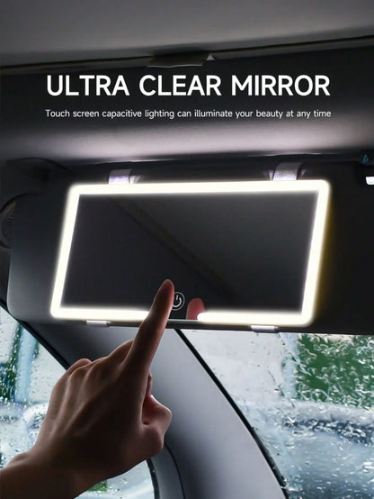 Car Vanity Mirror, Sun Visor LED Car Mirror, 3Modes & 60LEDs, Touch Control Dimmable, USB Charge Sun Visor Auto Interior Vanity Mirror For Women,Universal Car Interior Accessory For Cars, Trucks & SUV