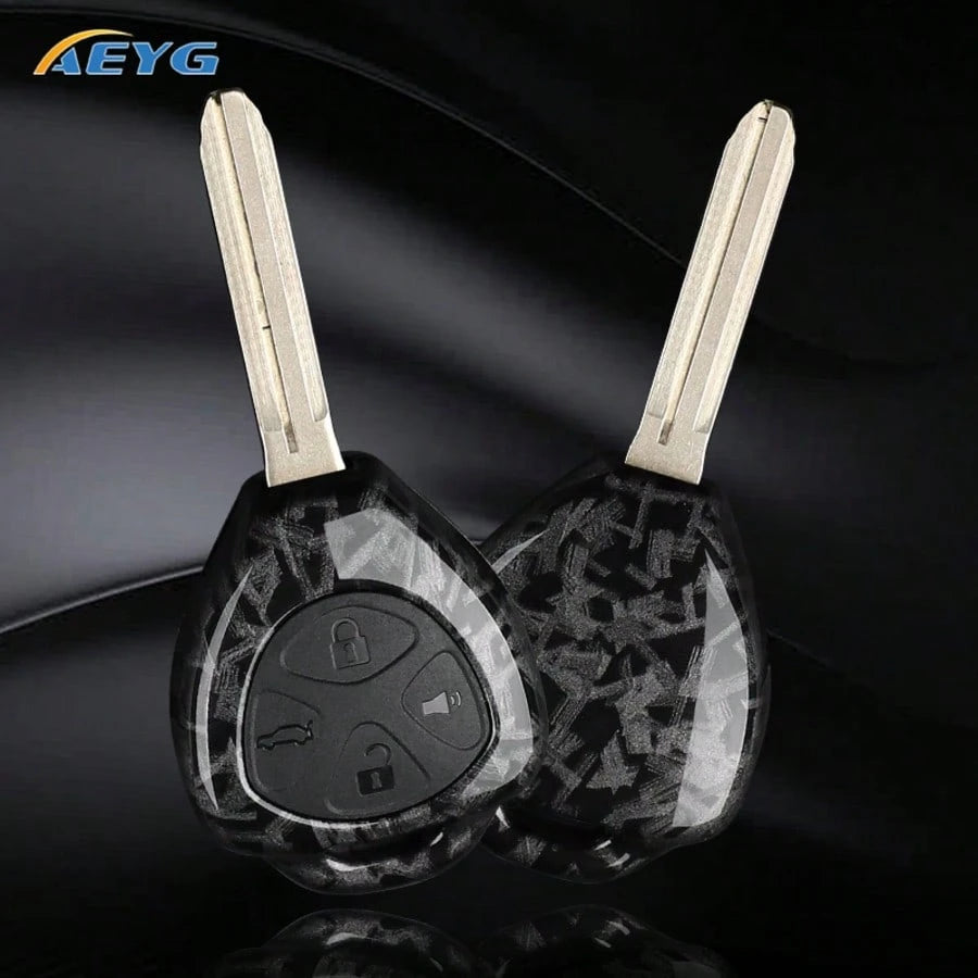 Carbon Fiber Style ABS Car Key Case Cover For Toy Ota Corolla Land Cruiser Yaris Camry RAV4 Auto Key Fob Accessories