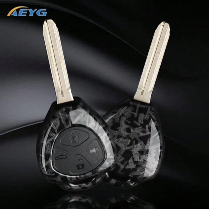 Carbon Fiber Style ABS Car Key Case Cover For Toy Ota Corolla Land Cruiser Yaris Camry RAV4 Auto Key Fob Accessories