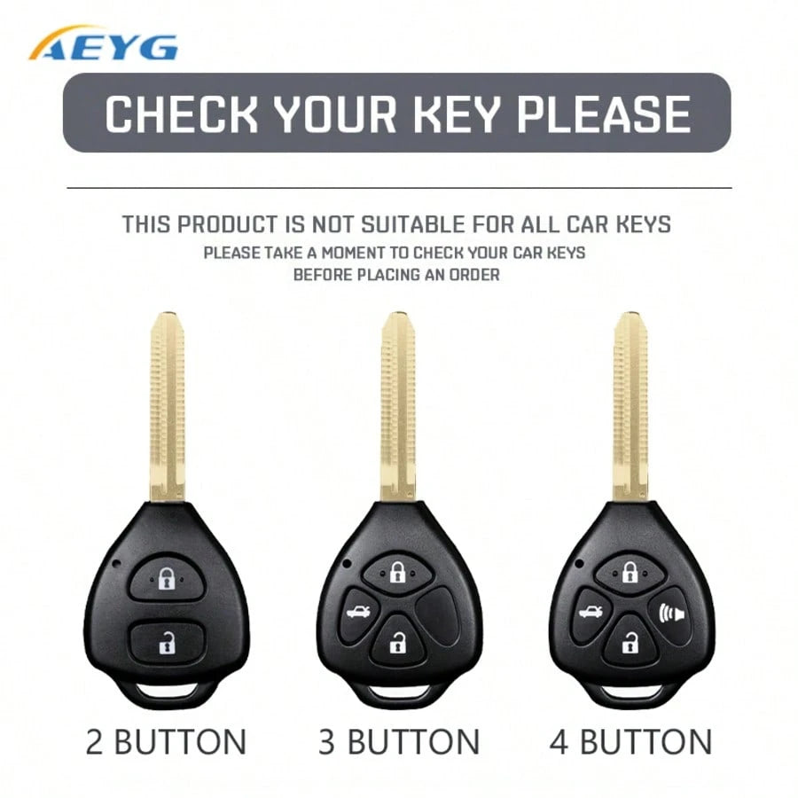 Carbon Fiber Style ABS Car Key Case Cover For Toy Ota Corolla Land Cruiser Yaris Camry RAV4 Auto Key Fob Accessories