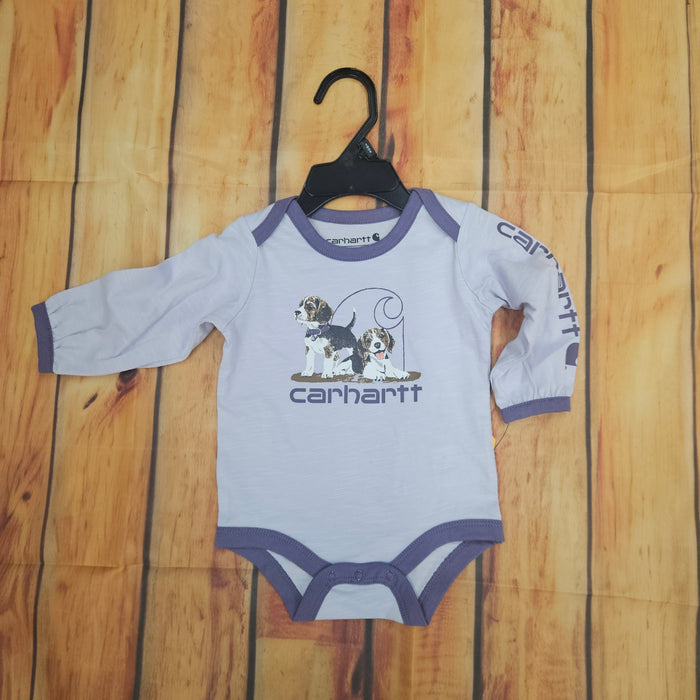 CARHARTT L/S PUPPIES BODYSUIT LT. LILAC CA7227-L196-LN10