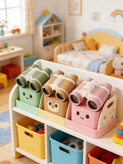 Cartoon Binoculars For Camping, Compact Folding Binoculars For Outdoor, Beginner Binoculars With Carrying Strap, Great Christmas/Back To School/Birthday Gift For Camping, Travel, Sightseeing, Camping