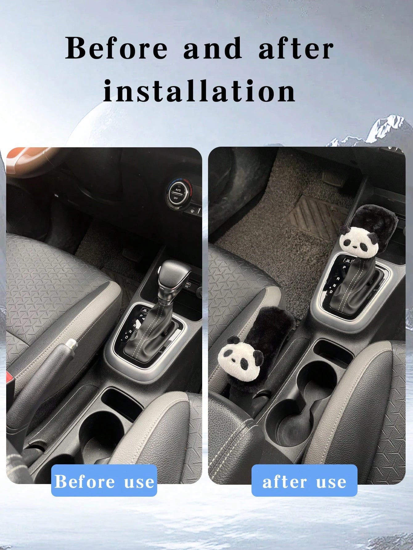 Cartoon Car Seat Belt & Handbrake & Gear Shift Cover Set, Cute Car Interior Decoration