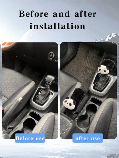 Cartoon Car Seat Belt & Handbrake & Gear Shift Cover Set, Cute Car Interior Decoration