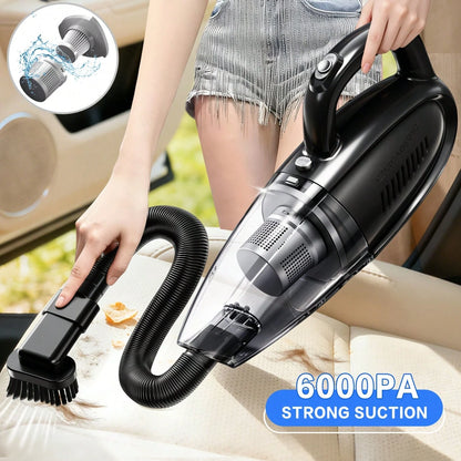 CascadeVac Car-Mounted Vacuum Cleaner, With Extremely Strong Suction Power, Handheld Vacuum Cleaner, 2000mAh Large Capacity, Low Noise, Equipped With Five Matching Accessories, Suitable For Cleaning C