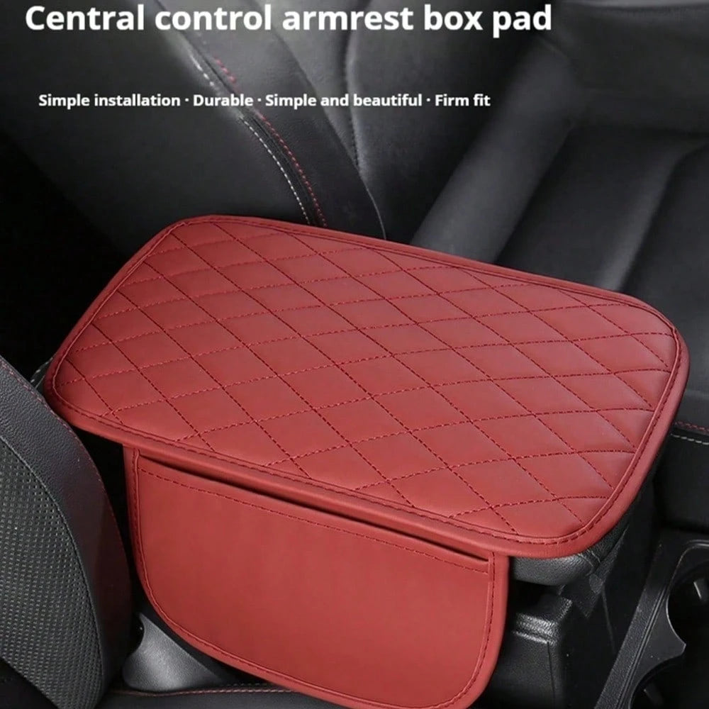 Center Console Cover With Two Storage Bag,Leather Comfort Armrest Cover For Car Decorations Height Car Armrest Cushion,Universal Car Arm Rest Cover Pad For Most Vehicles