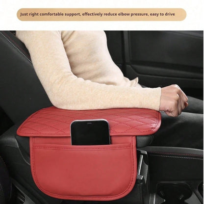 Center Console Cover With Two Storage Bag,Leather Comfort Armrest Cover For Car Decorations Height Car Armrest Cushion,Universal Car Arm Rest Cover Pad For Most Vehicles