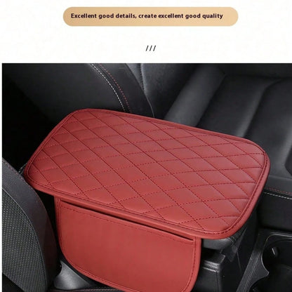 Center Console Cover With Two Storage Bag,Leather Comfort Armrest Cover For Car Decorations Height Car Armrest Cushion,Universal Car Arm Rest Cover Pad For Most Vehicles