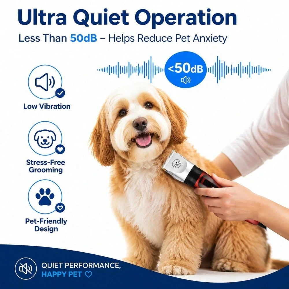 CGECGE Electric Pet Grooming Kit For Dogs And Cats. Professional Dog Grooming Kit With Low-Voltage Operation, Quiet Operation, And A Gentle Trimming System. Suitable For Home Pet Grooming, And Ideal F