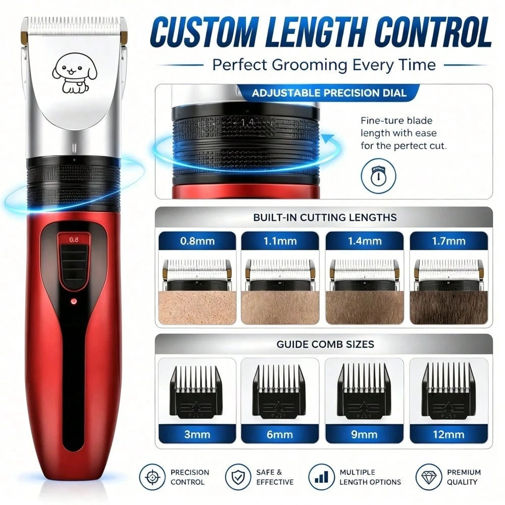 CGECGE Electric Pet Grooming Kit For Dogs And Cats. Professional Dog Grooming Kit With Low-Voltage Operation, Quiet Operation, And A Gentle Trimming System. Suitable For Home Pet Grooming, And Ideal F