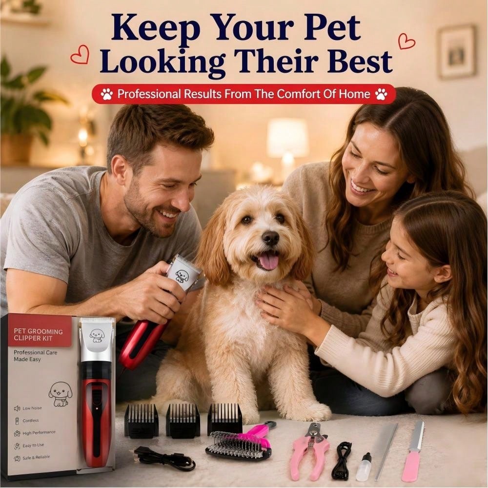 CGECGE Electric Pet Grooming Kit For Dogs And Cats. Professional Dog Grooming Kit With Low-Voltage Operation, Quiet Operation, And A Gentle Trimming System. Suitable For Home Pet Grooming, And Ideal F