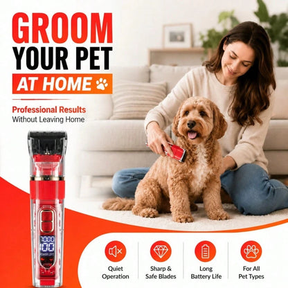 CGECGE Electric Pet Grooming Scissors, Professional Dog Grooming Scissors Kit, Low Noise Cordless Electric Pet Dog Hair Trimmer Set, With Comb And Scissors, USB Rechargeable, Electric Razor| Hair Cli