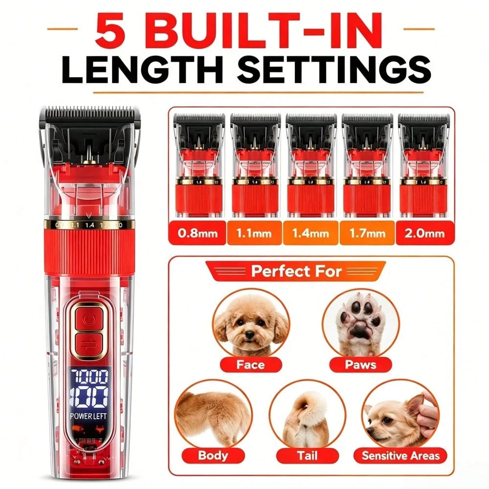CGECGE Electric Pet Grooming Scissors, Professional Dog Grooming Scissors Kit, Low Noise Cordless Electric Pet Dog Hair Trimmer Set, With Comb And Scissors, USB Rechargeable, Electric Razor| Hair Cli